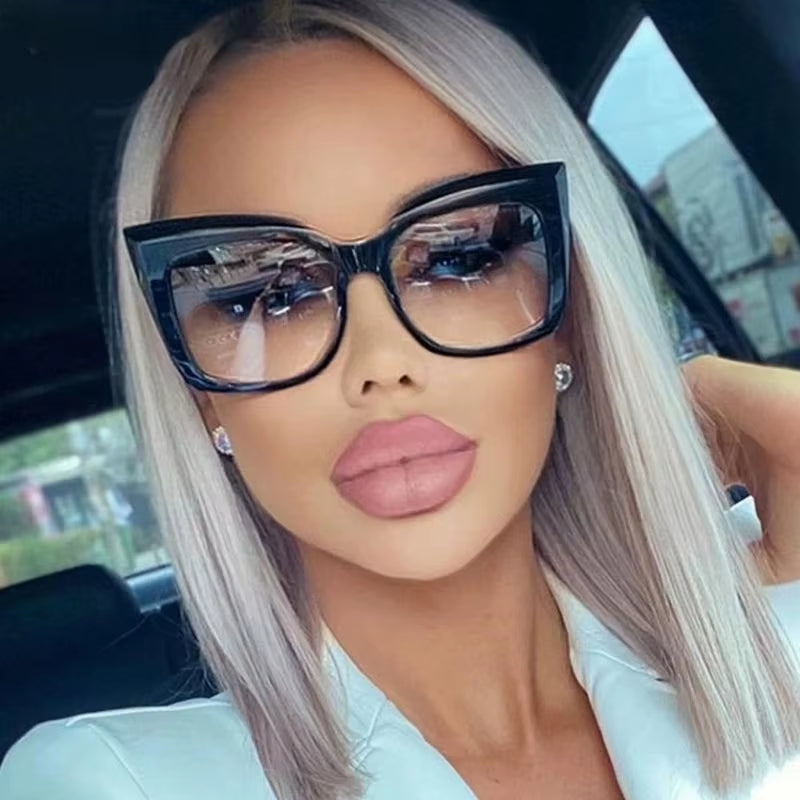 Square Oversized Cat Eye Sunglasses 2024 Fashion Women Shades Trending Men Gradient Sun Glasses Shades UV400 Glasses Goggles