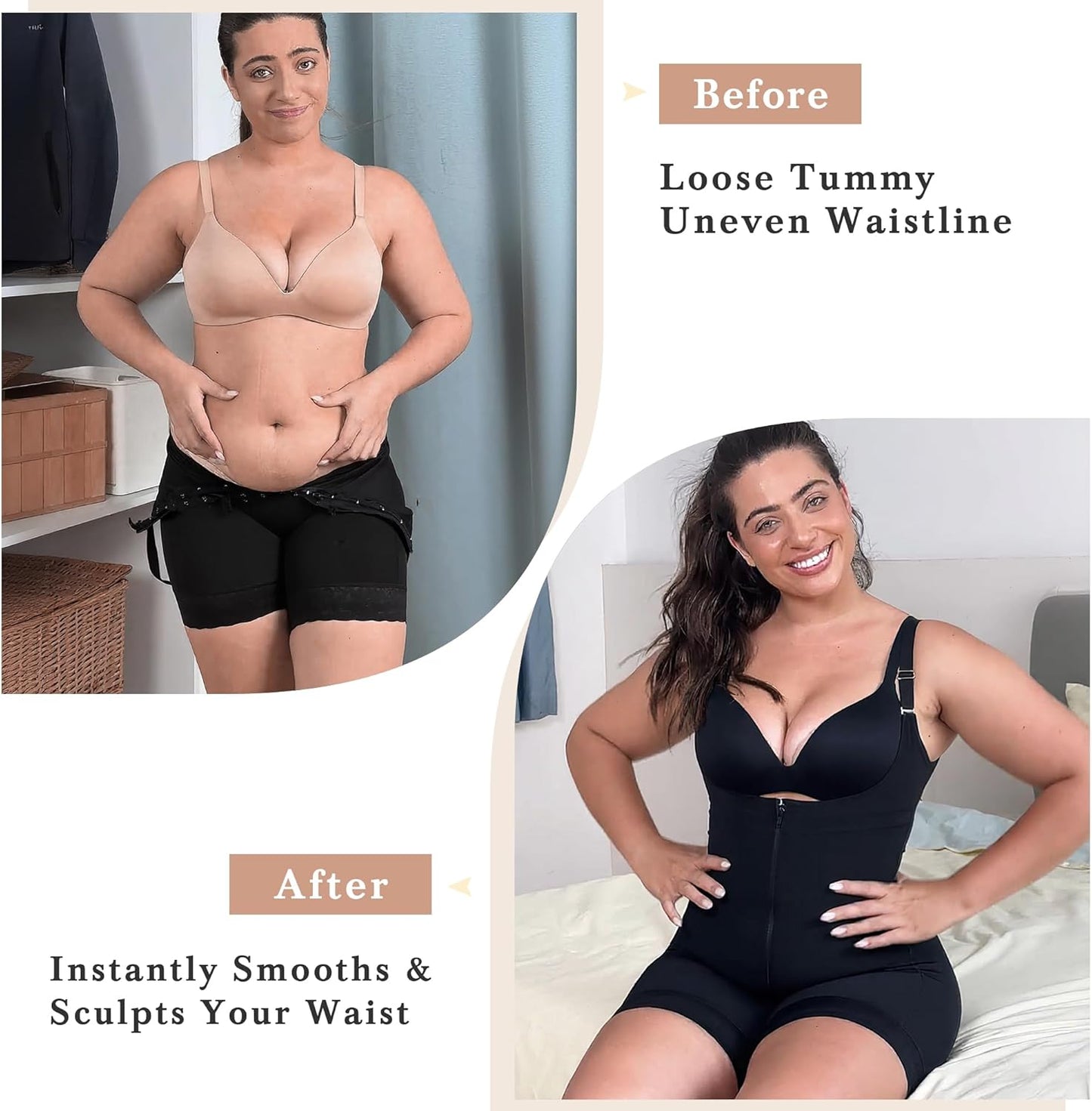 Fajas Colombianas Shapewear for Women Postpartum Tummy Control Body Shaper Butt Lifter Bodysuit