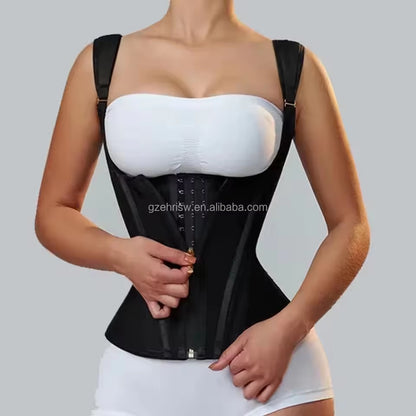 Compression Shapewear Fajas Colombian Girdle Extreme Waistcoat Platinum Edition/Button-Up Zip-Up Corset Top Waist Trainer Double