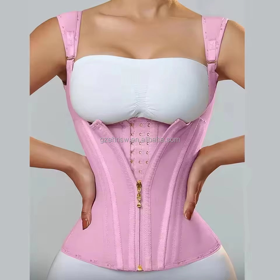 Compression Shapewear Fajas Colombian Girdle Extreme Waistcoat Platinum Edition/Button-Up Zip-Up Corset Top Waist Trainer Double