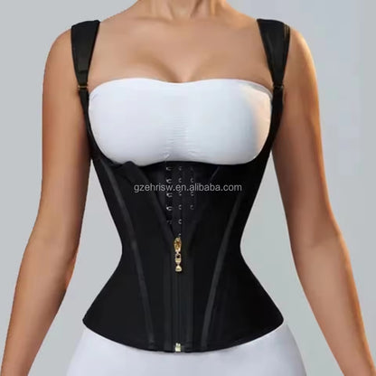 Compression Shapewear Fajas Colombian Girdle Extreme Waistcoat Platinum Edition/Button-Up Zip-Up Corset Top Waist Trainer Double